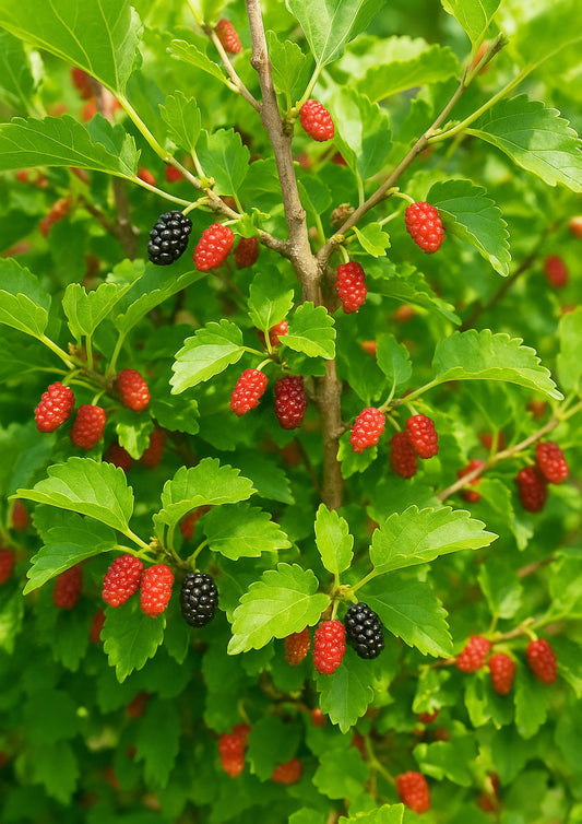 Seedeo® Maulbeere „Mojo Berry“ Morus rotundiloba Pflanze ca. 20 - 40 cm hoch
