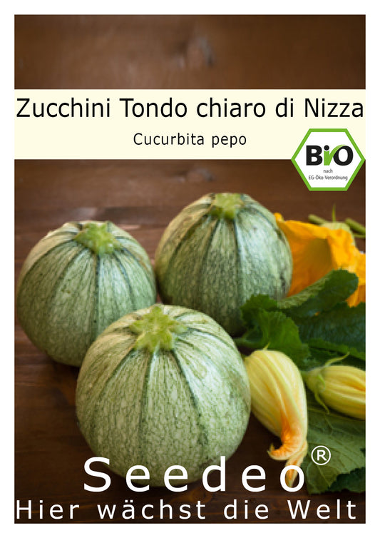 Seedeo® Zucchini Tondo chiaro di Nizza (Cucurbita pepe) 15 Samen BIO