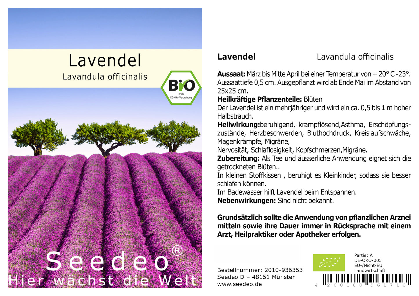 Seedeo® Lavendel (Lavandula officinalis) 100 Samen