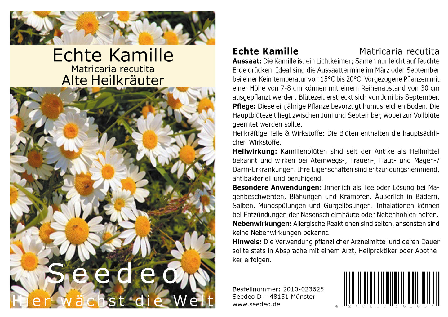 Seedeo® Echte Kamille Matricaria recutita 1000 Samen