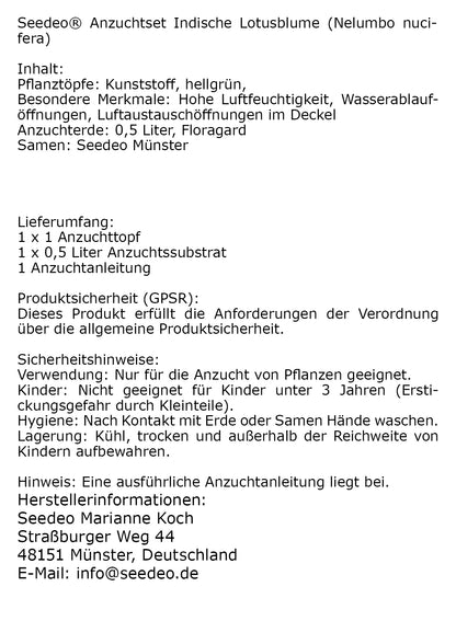 Seedeo® Anzuchtset Indische Lotusblume (Nelumbo nucifera)