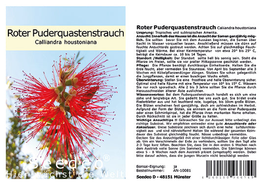 Seedeo® Roter Puderquastenbaum (Caliiandra houstoniana) 10 Samen