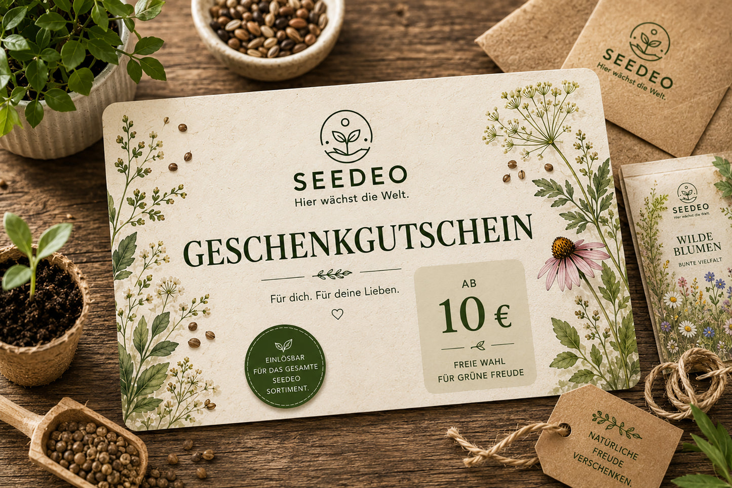 Seedeo Geschenkgutschein – Hier wächst die Welt