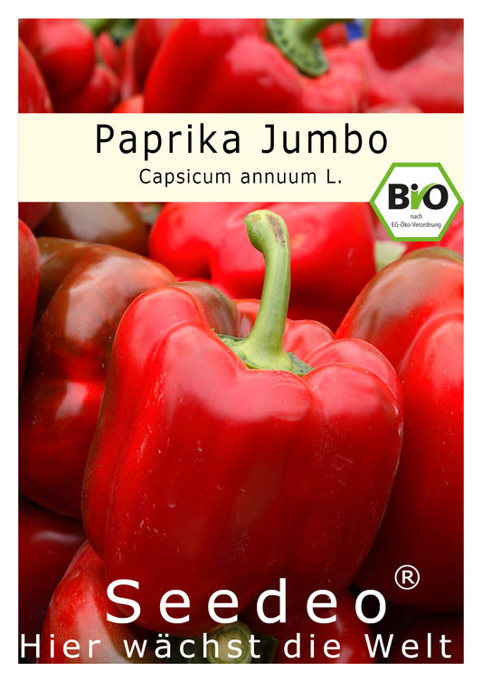 Seedeo® Paprika Jumbo (Capsicum annuum L.) 20 Samen BIO