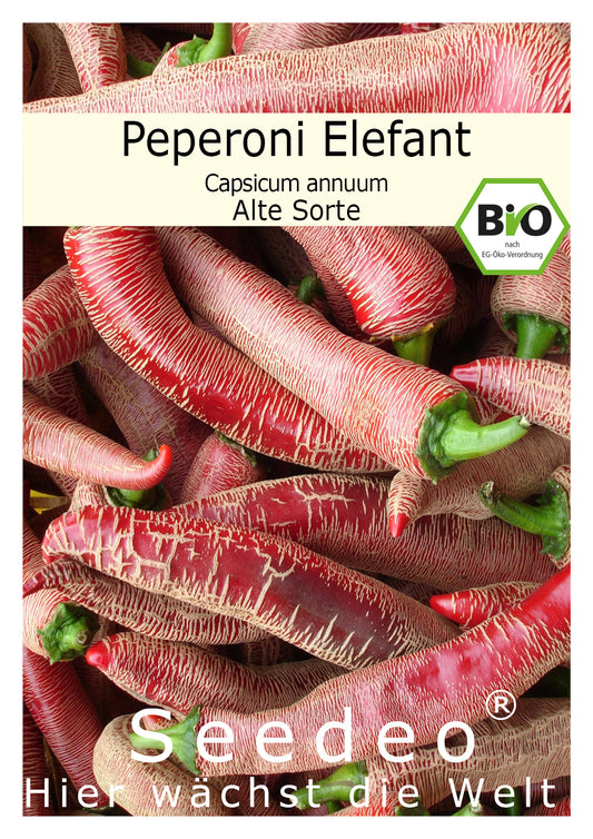 Seedeo® Peperoni Elefant (Capsicum annuum) 25 Samen BIO