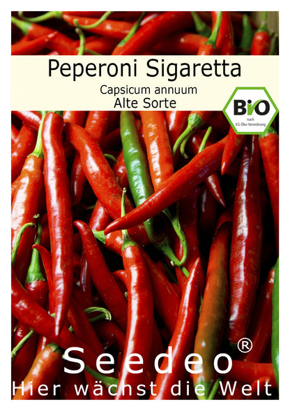 Seedeo® Peperoni Sigaretta (Capsicum annuum) 20 Samen BIO