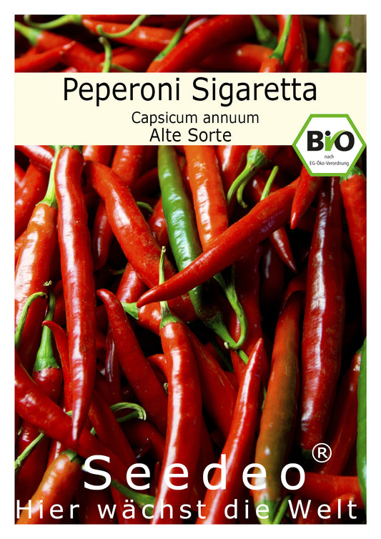 Seedeo® Peperoni Sigaretta (Capsicum annuum) 20 Samen BIO