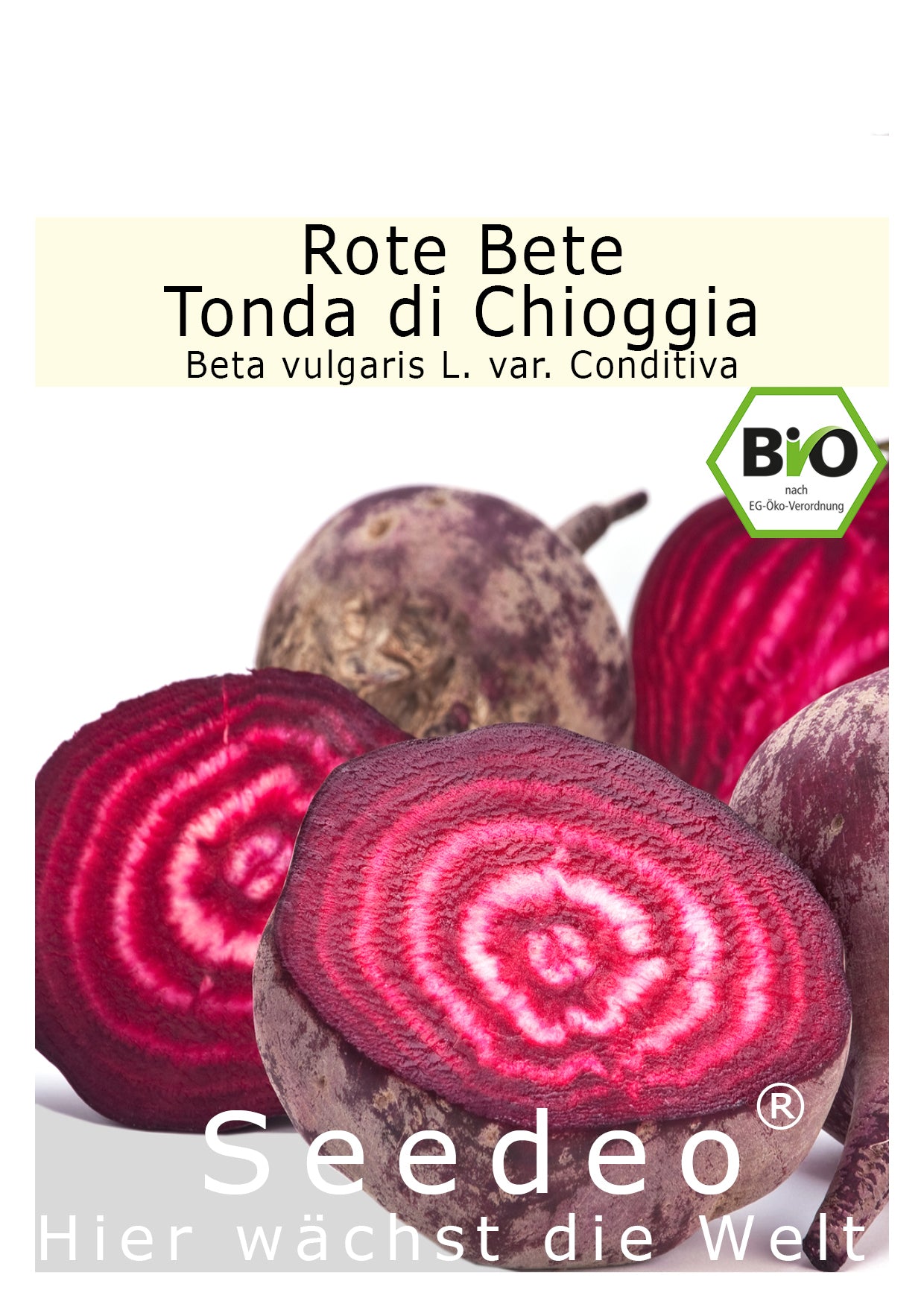 Seedeo® Rote Bete „Tonda di Chioggia“ (Beta vulgaris L. var. Conditiva) ca. 150 Samen BIO
