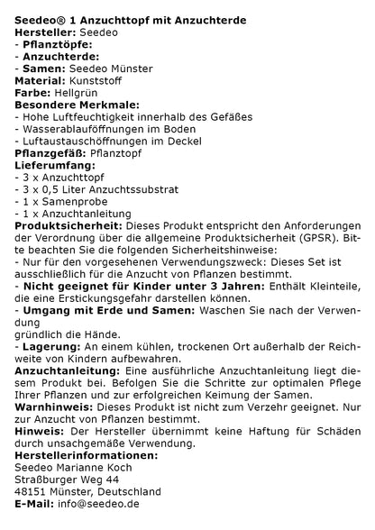 Seedeo® 1 Anzuchttopf in Hellgrün + Erde