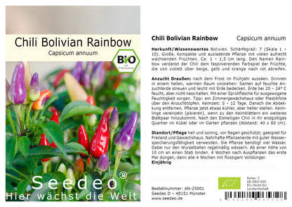 Seedeo® Chili Bolivian Rainbow (Capsicum annuum) 10 Samen BIO