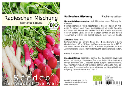Seedeo® Radieschen Mischung (Raphanus sativus) 200 Samen BIO